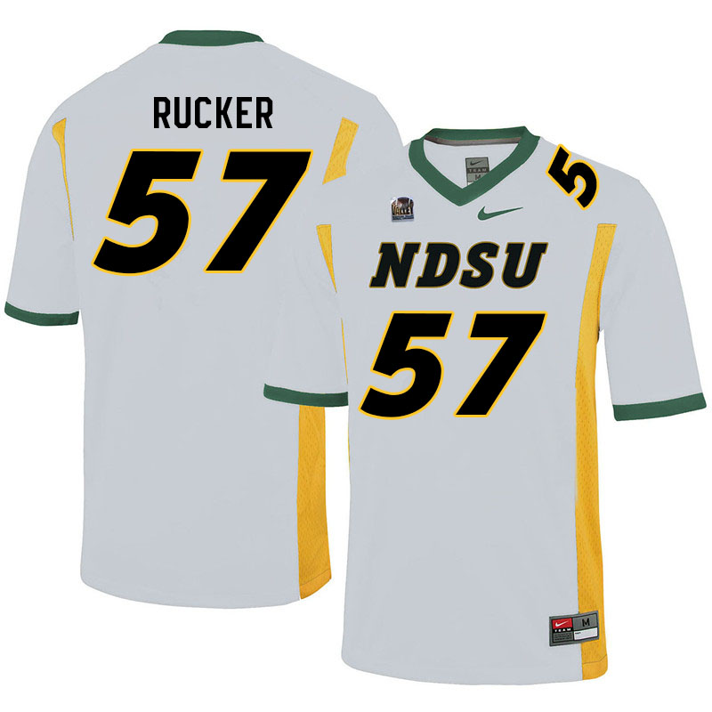 Men #57 Braden Rucker North Dakota State Bison College Football Jerseys Sale-White